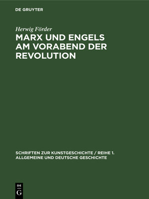 cover image of Marx und Engels am Vorabend der Revolution